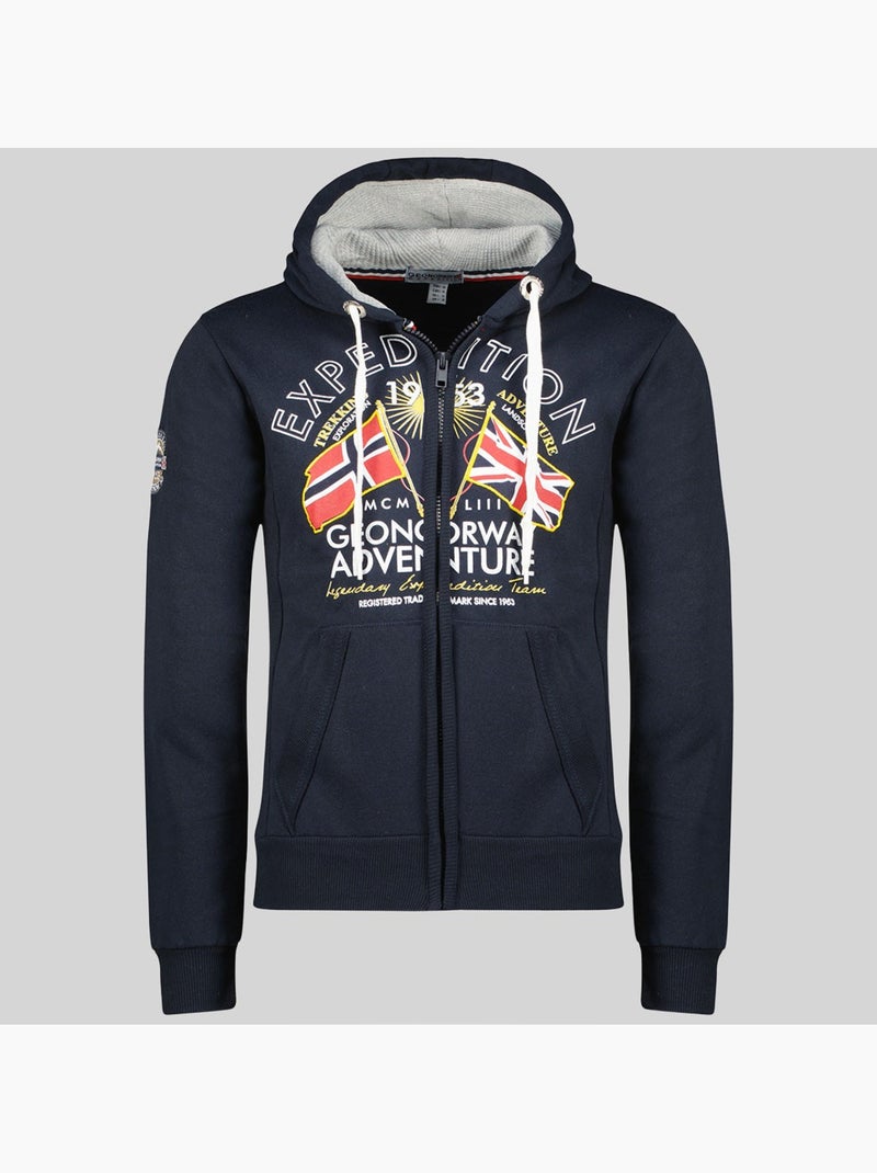 Sweat à capuche flepto – geographical norway Bleu marine - Kiabi