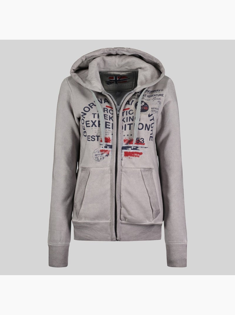 Sweat à capuche gergen – geographical norway Gris clair - Kiabi