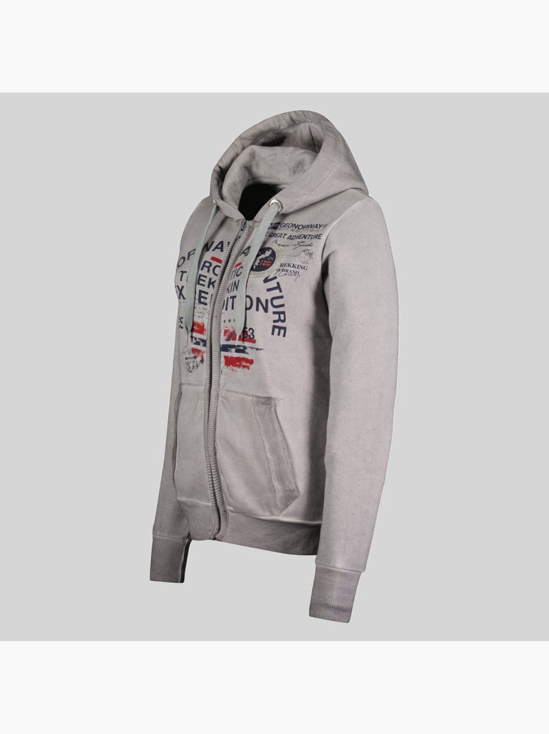 Sweat à capuche gergen – geographical norway Gris clair - Kiabi