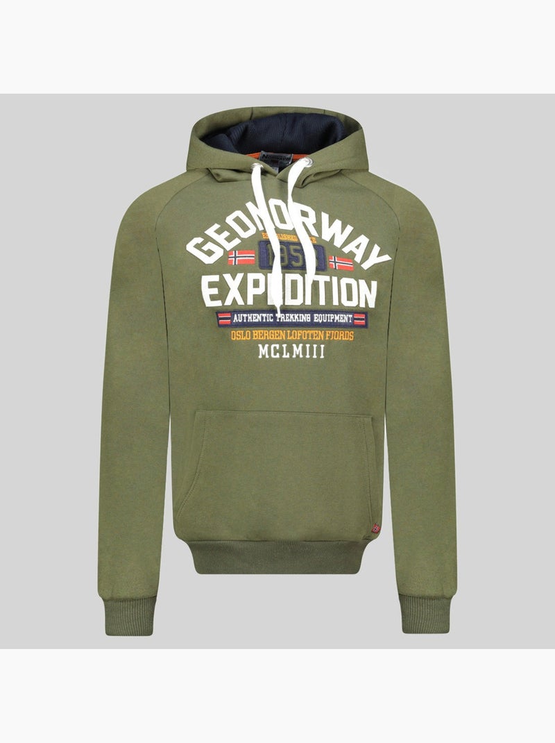 Sweat à capuche germanito – geographical norway Kaki - Kiabi