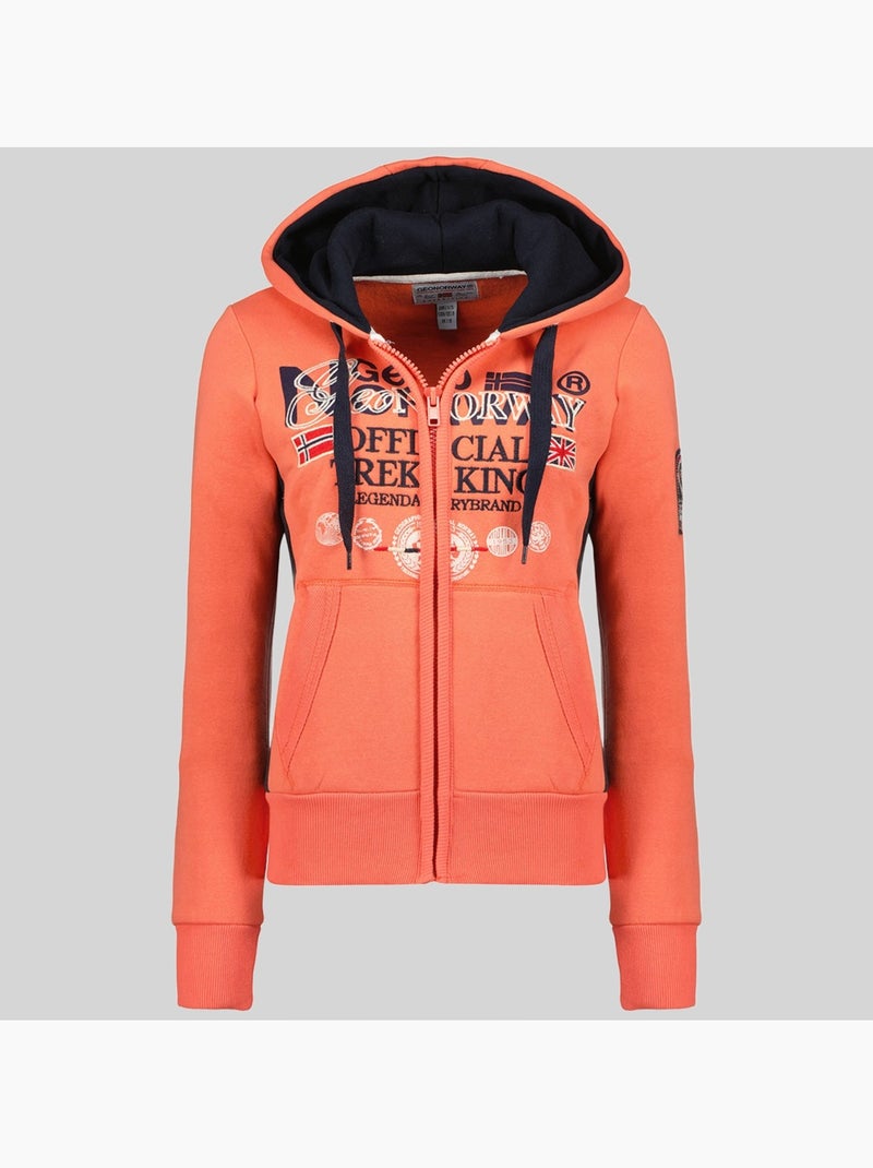 Sweat à capuche gladys – geographical norway Corail - Kiabi