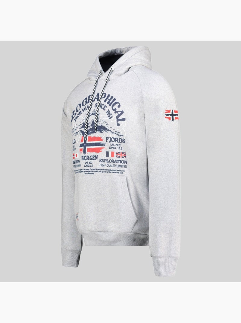 Sweat à capuche gommy – geographical norway Gris clair - Kiabi