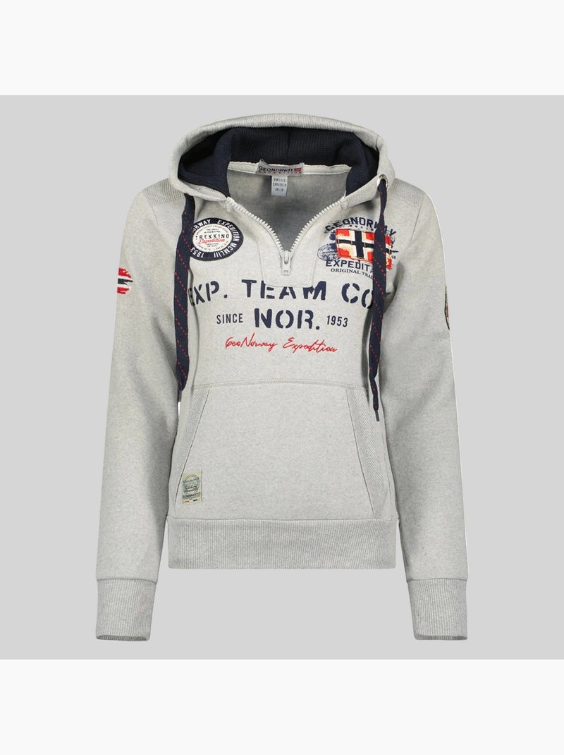 Sweat à capuche goptaine – geographical norway Gris clair - Kiabi