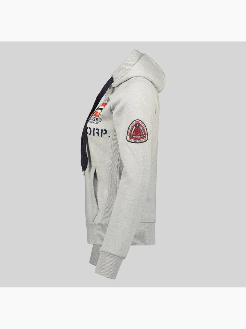 Sweat à capuche goptaine – geographical norway Gris clair - Kiabi