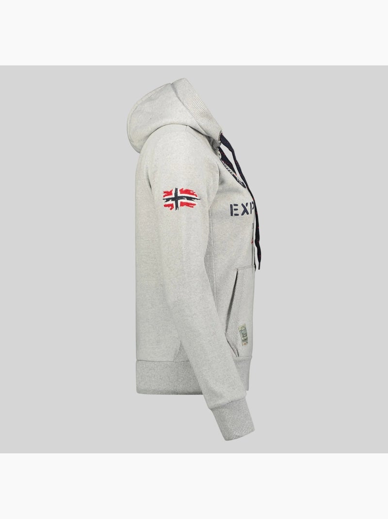 Sweat à capuche goptaine – geographical norway Gris clair - Kiabi