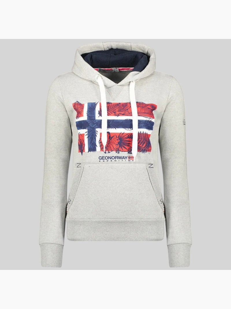Sweat à capuche gpalm – geographical norway Gris clair - Kiabi