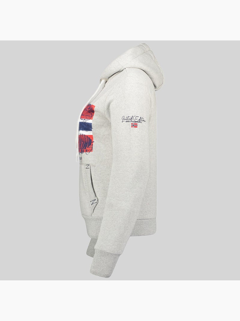 Sweat à capuche gpalm – geographical norway Gris clair - Kiabi