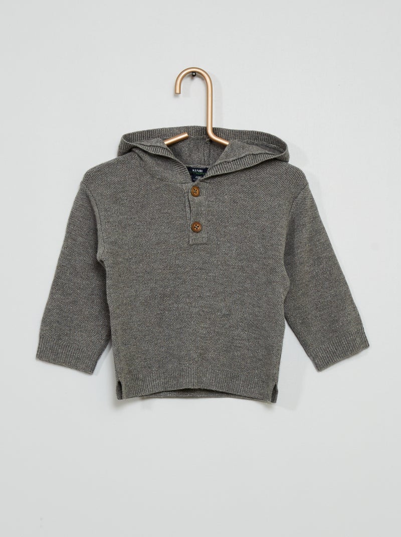 Sweat à capuche GRIS - Kiabi