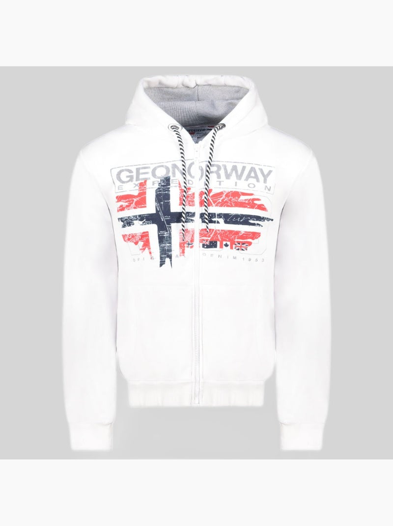 Sweat à capuche grusty – geographical norway Blanc - Kiabi