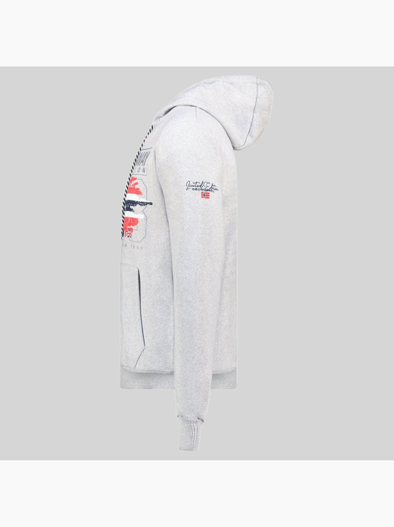 Sweat à capuche grusty – geographical norway Gris clair - Kiabi