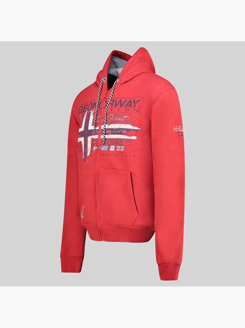 Sweat à capuche grusty – geographical norway Rouge - Kiabi