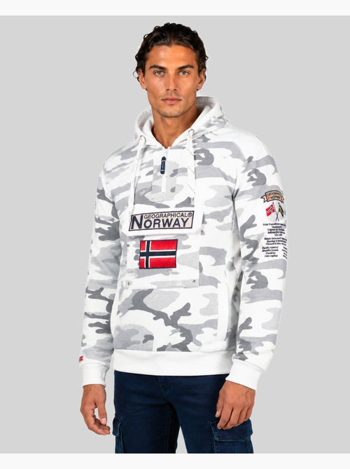 Sweat à capuche gymclass camo – geographical norway - Kiabi