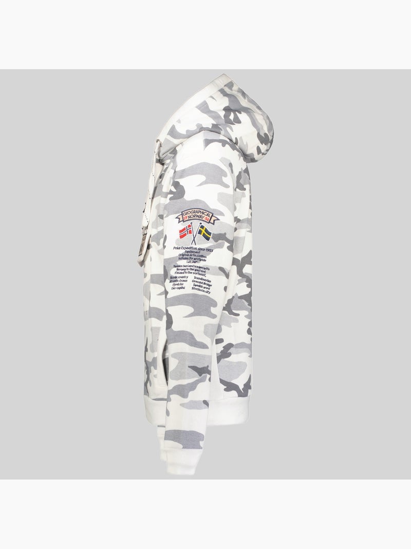 Sweat à capuche gymclass camo – geographical norway Vert de gris - Kiabi