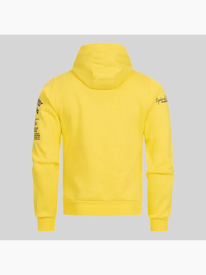Sweat à capuche gymclass fluo – geographical norway Jaune fluo - Kiabi