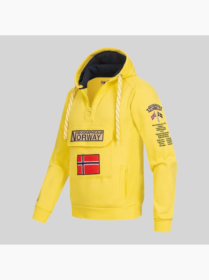 Sweat à capuche gymclass fluo – geographical norway Jaune fluo - Kiabi
