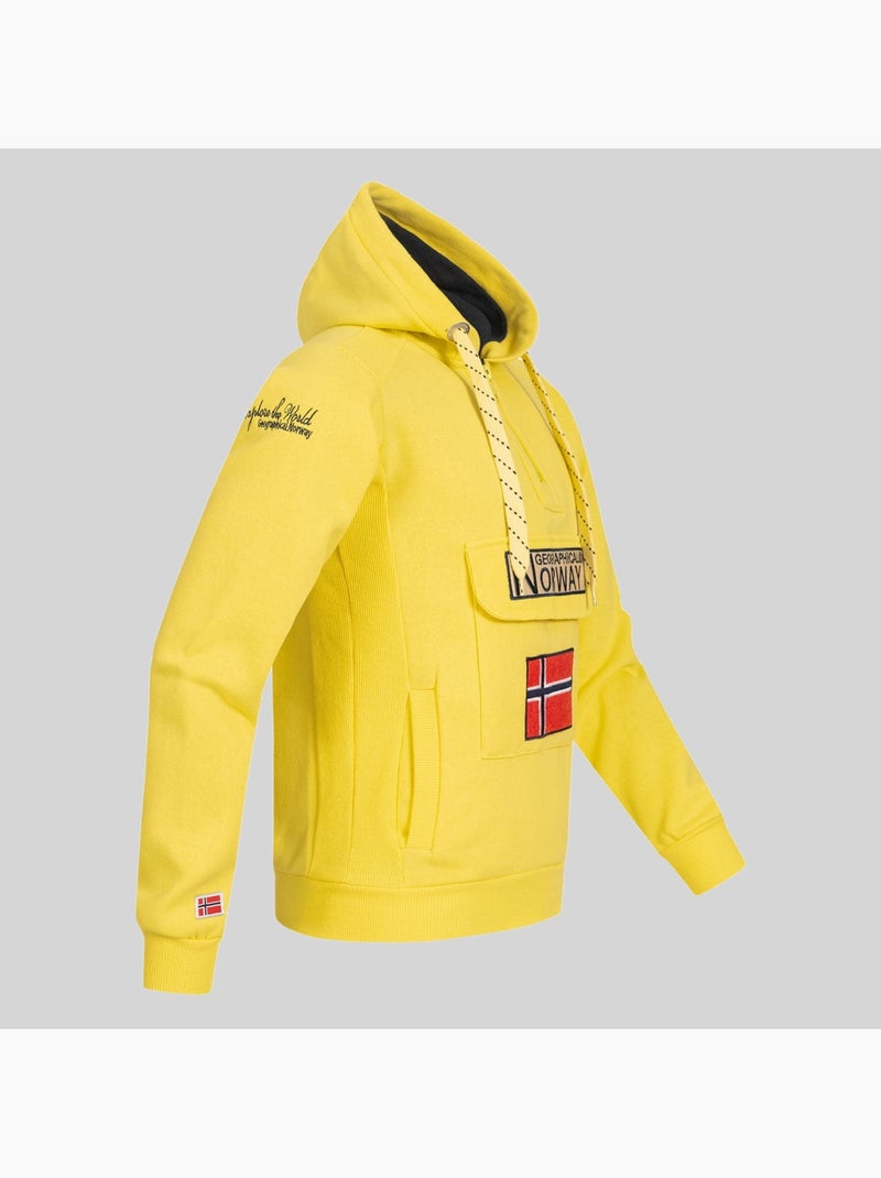 Sweat à capuche gymclass fluo – geographical norway Jaune fluo - Kiabi
