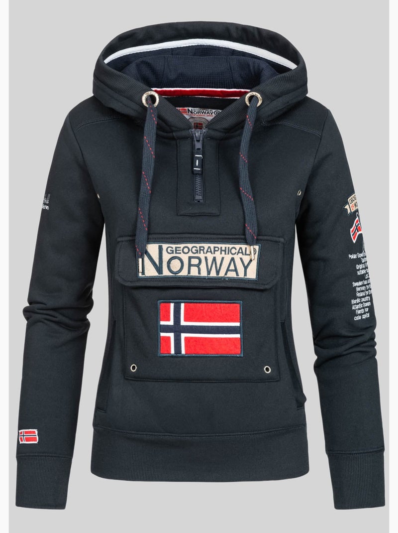 Sweat à capuche gymclass – geographical norway Bleu marine - Kiabi
