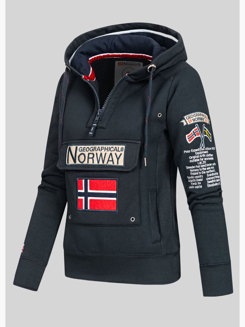 Sweat à capuche gymclass – geographical norway Bleu marine - Kiabi
