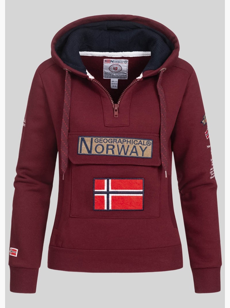 Sweat à capuche gymclass – geographical norway Bordeaux - Kiabi