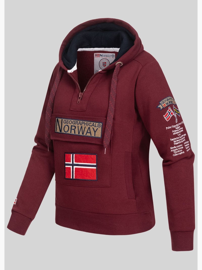 Sweat à capuche gymclass – geographical norway Bordeaux - Kiabi