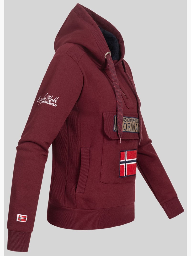 Sweat à capuche gymclass – geographical norway Bordeaux - Kiabi