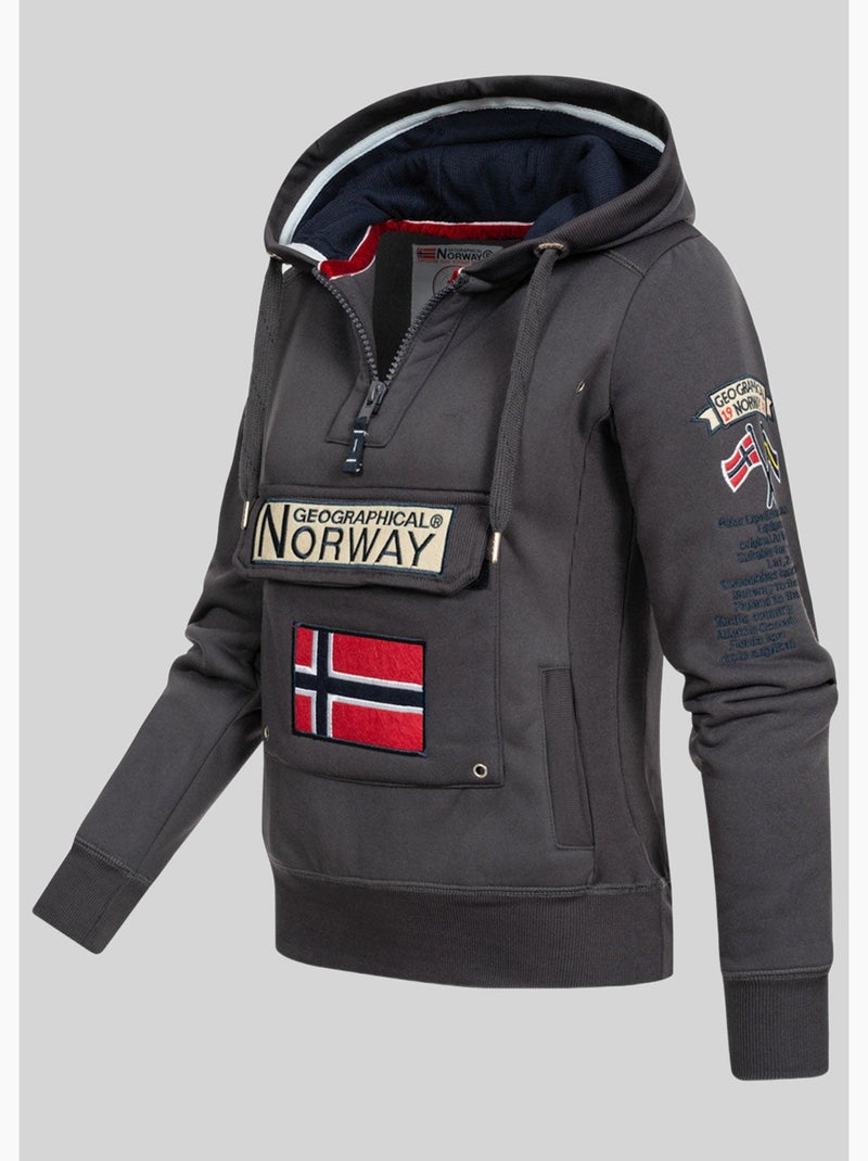 Sweat à capuche gymclass – geographical norway Gris foncé - Kiabi