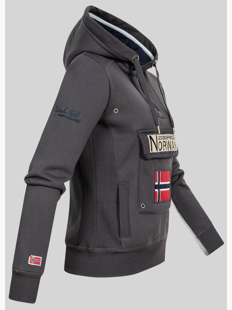 Sweat à capuche gymclass – geographical norway Gris foncé - Kiabi