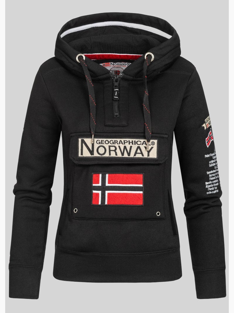 Sweat à capuche gymclass – geographical norway Noir - Kiabi