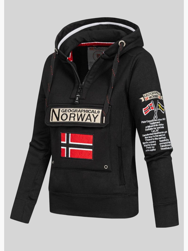 Sweat à capuche gymclass – geographical norway Noir - Kiabi