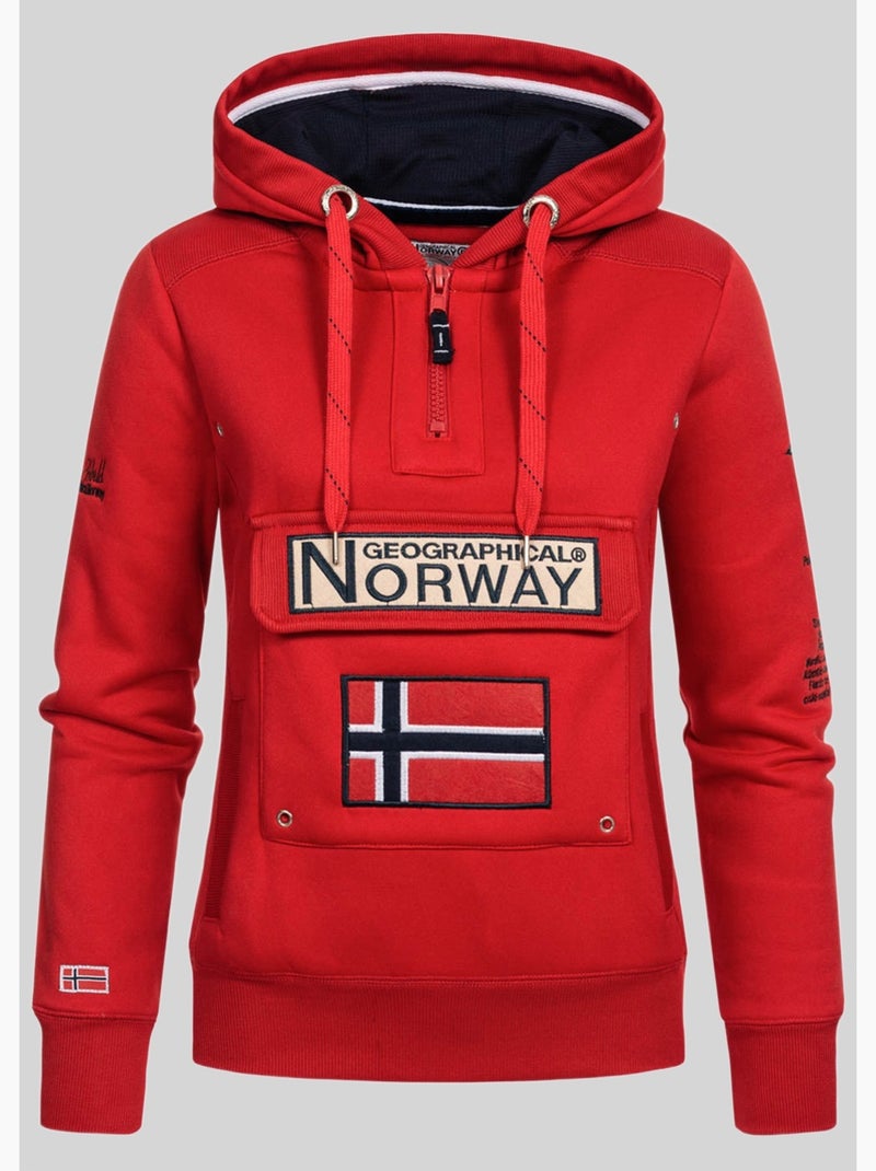Sweat à capuche gymclass – geographical norway Rouge - Kiabi