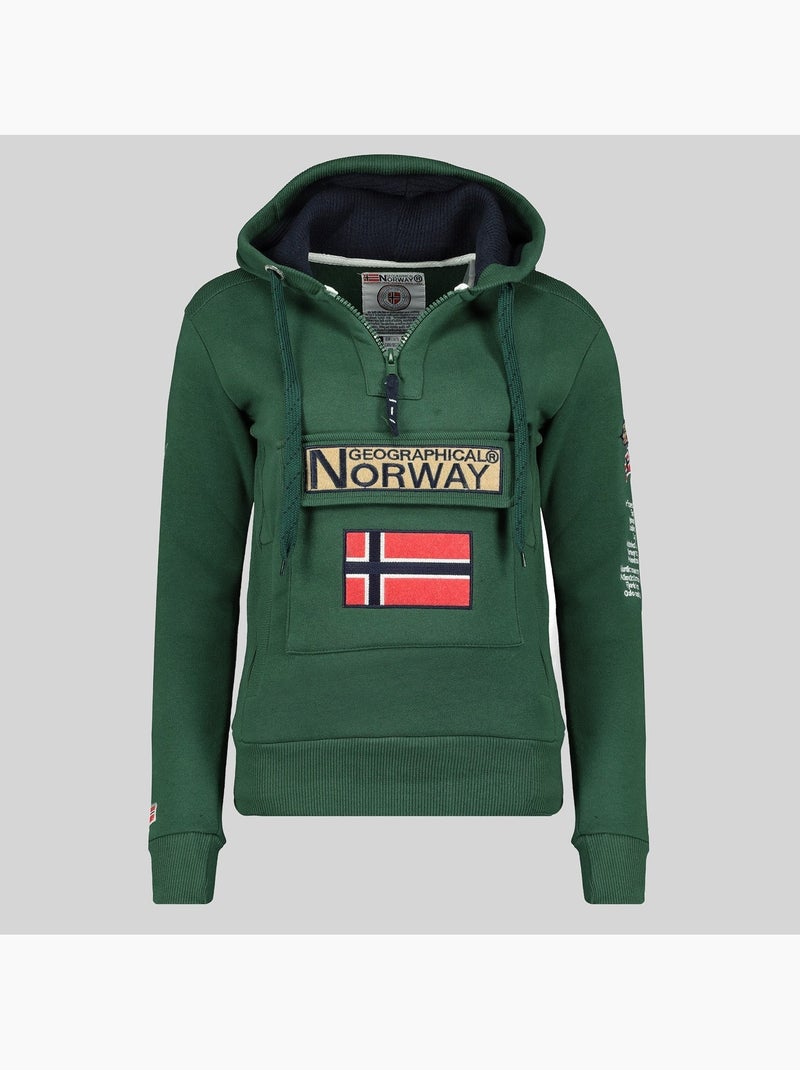 Sweat à capuche gymclass – geographical norway Vert sapin - Kiabi