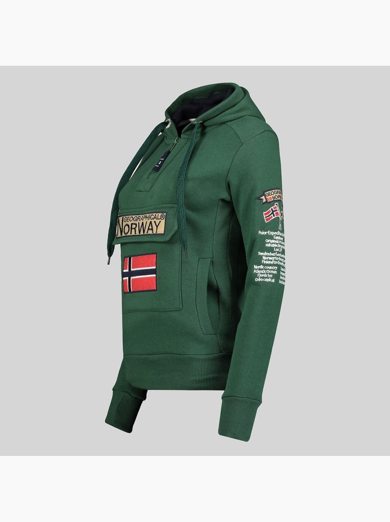 Sweat à capuche gymclass – geographical norway Vert sapin - Kiabi