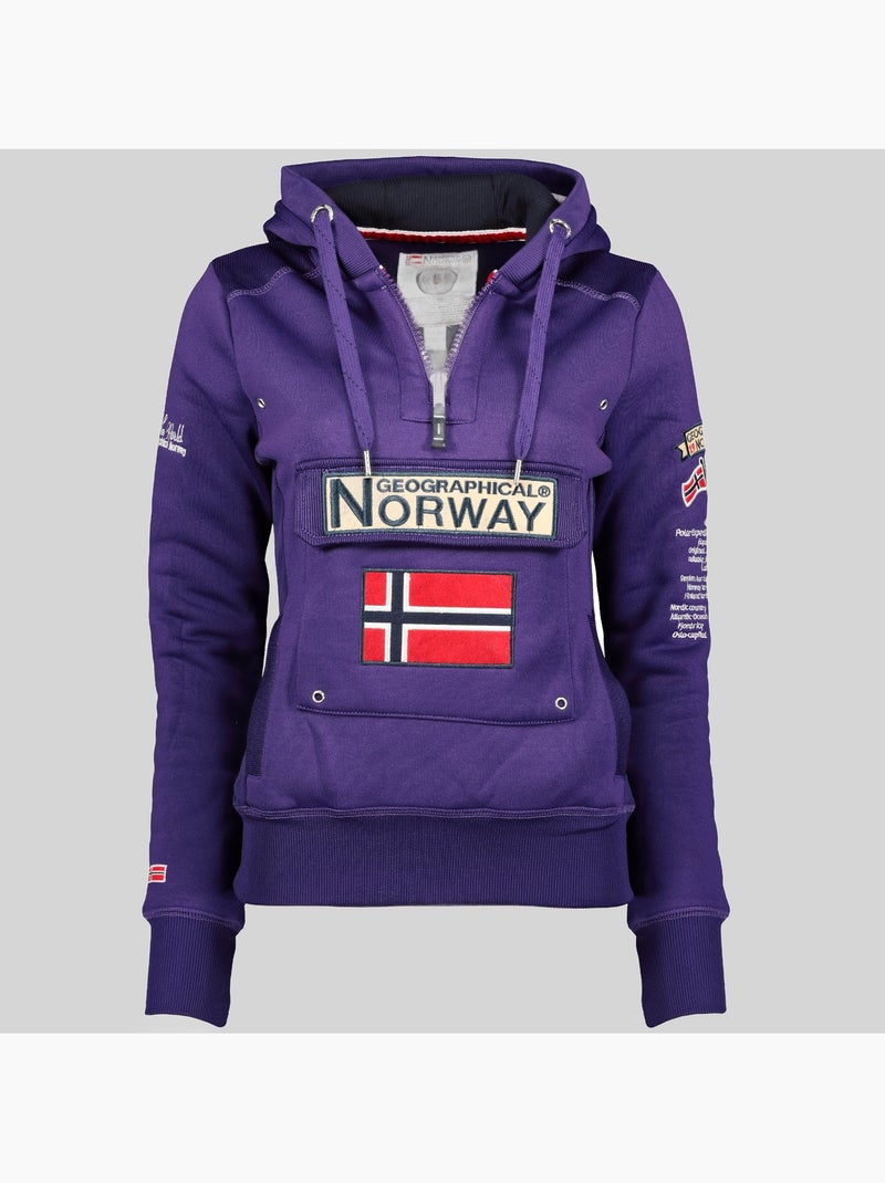 Sweat à capuche gymclass – geographical norway Violet - Kiabi