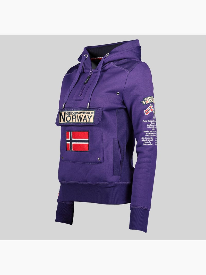 Sweat à capuche gymclass – geographical norway Violet - Kiabi