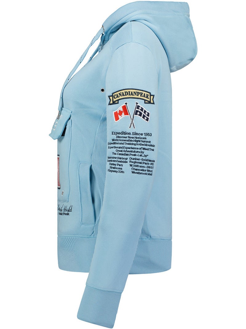 Sweat à capuche gyrelle – canadian peak Bleu ciel - Kiabi