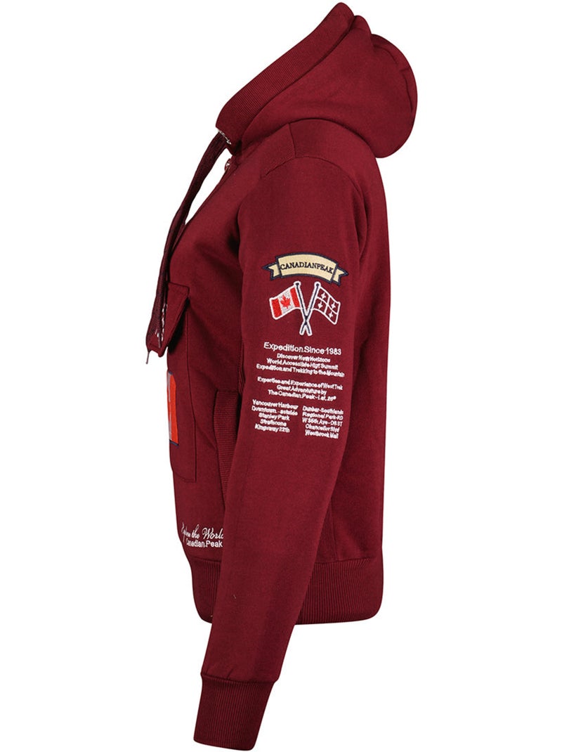 Sweat à capuche gyrelle – canadian peak Bordeaux - Kiabi