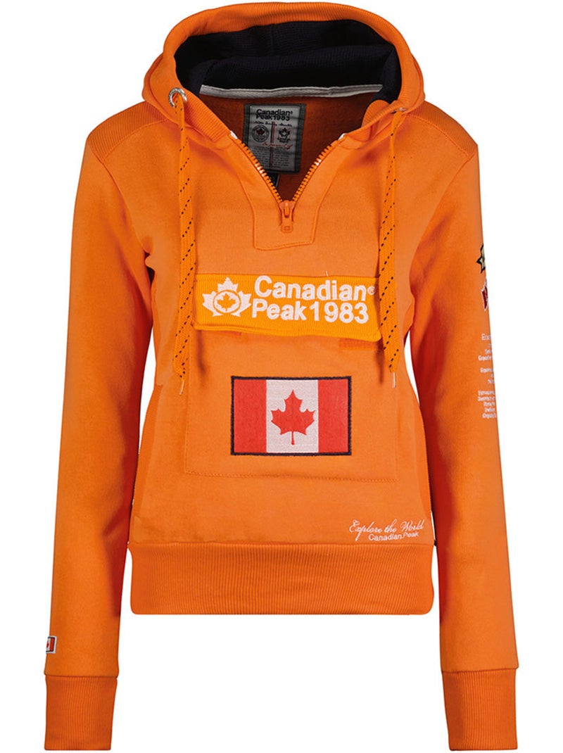 Sweat à capuche gyrelle – canadian peak Orange fluo - Kiabi