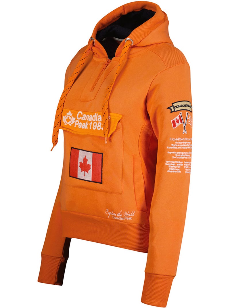 Sweat à capuche gyrelle – canadian peak Orange fluo - Kiabi
