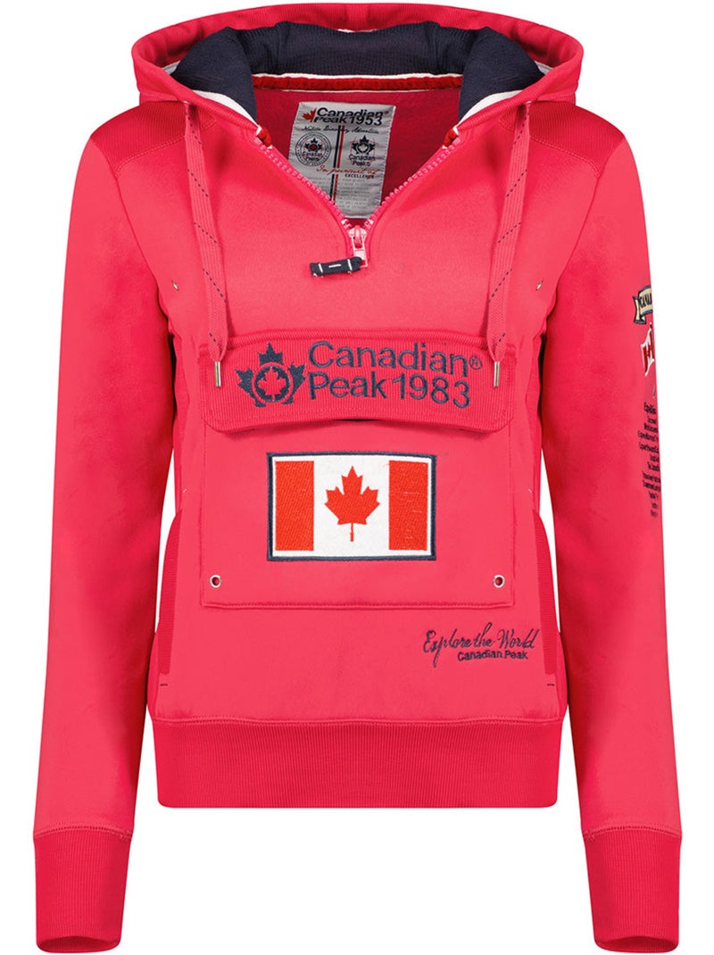 Sweat à capuche gyrelle – canadian peak Rose fluo - Kiabi
