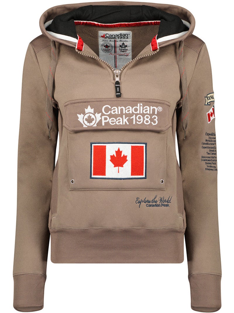 Sweat à capuche gyrelle – canadian peak Taupe - Kiabi