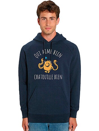 Sweat à capuche Homme - QUI AIME BIEN CHATOUILLE BIEN