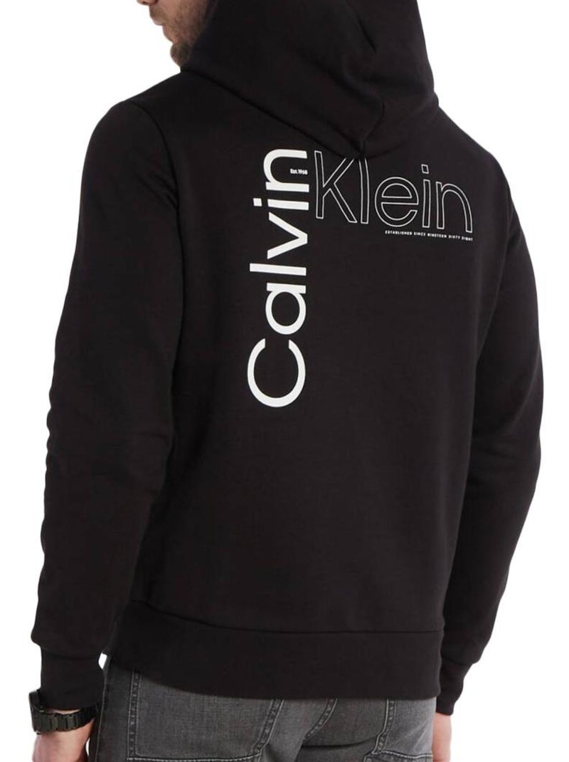 Sweat à Capuche  Homme Calvin Klein Jeans Angled Noir - Kiabi