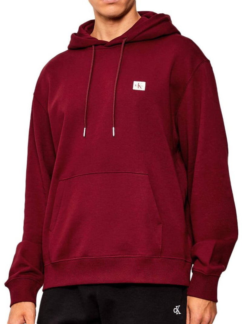 Sweat à capuche homme calvin klein jeans Bordeaux - Kiabi