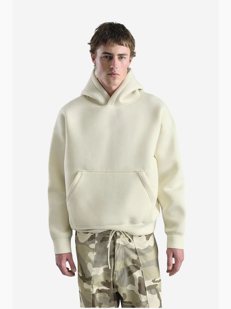 Sweat à capuche homme oversize en scuba giesto Crème - Kiabi