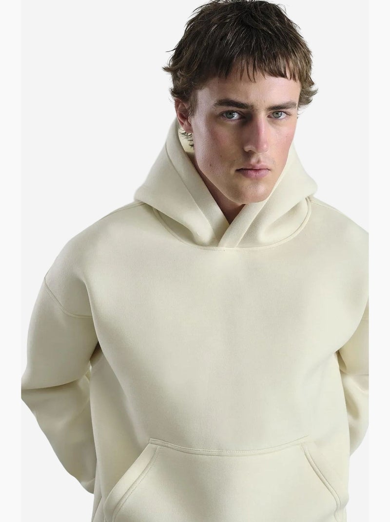 Sweat à capuche homme oversize en scuba giesto Crème - Kiabi