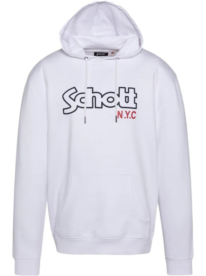Sweat à Capuche Homme Schott Blanc - Kiabi