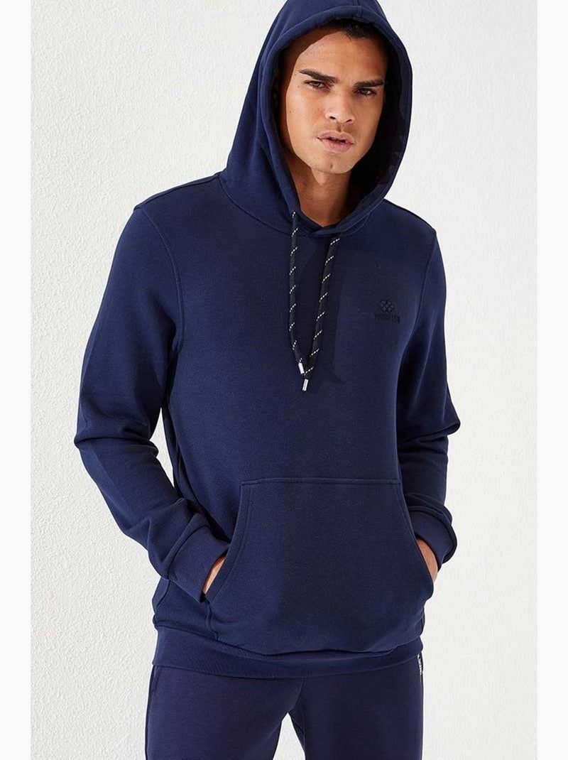 Sweat à capuche homme uni avec poche tommy Indigo - Kiabi