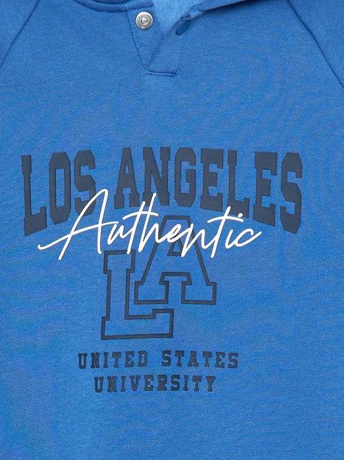 Sweat à capuche imprimé avec ouvertures zippées latérales - collection facile à enfiler - Kiabi