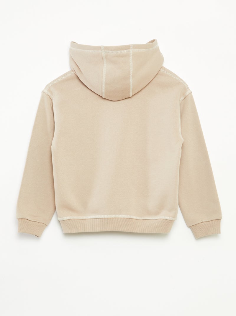 Sweat à capuche imprimé Beige - Kiabi