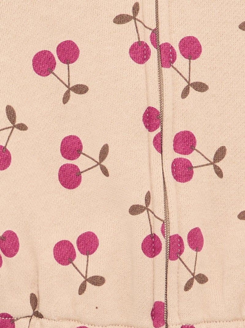 Sweat à capuche imprimé Beige - Kiabi
